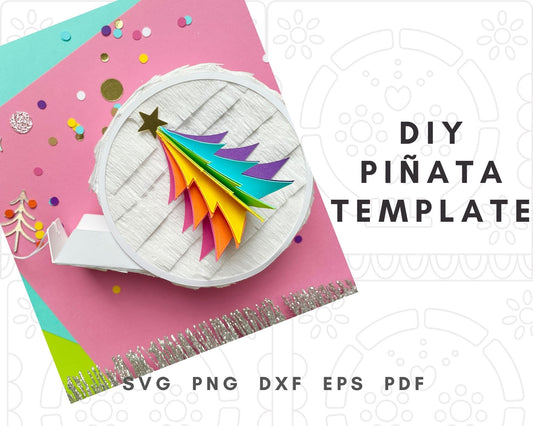Christmas Tree Mini Pinata Template, Digital Download, SVG Cut file for Cricut