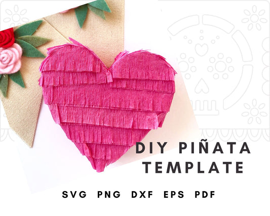 Heart Mini Pinata Template, Digital Download, SVG Cut file for Cricut