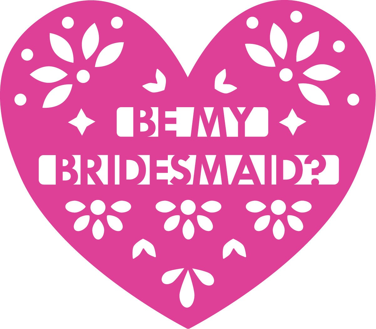 Papel Picado Bridesmaid Heart Proposal Card, Fiesta Weddings, Instant Digital Download, SVG PDF JPG